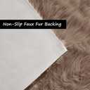 Goolela Faux Fur Rug for Bedroom 3x5 Light Brown Beige Fluffy Furry Fuzzy Sheepskin Rug Bedside Living Room Soft Rectangle
