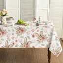 Horaldaily Easter Tablecloth 5270 Inch Rectangular, Bunny Ear Flowers Spring Washable Table Cover for Party Picnic Dinner Decor (Pink)