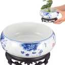DOITOOL Lotus Bowl Planter Bowl : Water Lily Pots Blue and White Planter Small Lotus Bowls for Planting in Water Indoors for Home Office Garden
