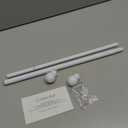 2 Pack White Curtain Rods for windows 32 to 48 inch, 5/8 inch Splicing Heavy Duty Metal Curtain Rod Set with Brackets