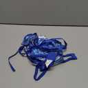 Lilosy Sexy Tie Side Cute Underwire Push Up Strappy Embroidered Mesh Sheer Lingerie Set (Small, Bow Flower Blue)