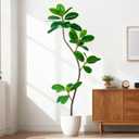 5.2FT Artificial Rubber Tree Faux Plants Indoor Faux Floor Artificial Trees Indoor,Fake Plant Fake Tropical Plants,Large Floor,Real Touch Rubber Tree for Home Decor (Green)