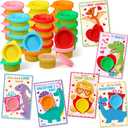24 Sets Modeling Clay for Kid Mini Modelings Dough Bulk with Cards Goodies Bag Filler Classroom Gift Exchange Party Favor Kids Arts Crafts, Preschool Toys(Dinosaur)
