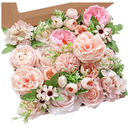 Serwalin Artificial Flowers Pink Flowers Fake Silk Flowers Wedding Cake Flowers for Wedding Bouquets Table Centerpieces Spring Decor Party Baby Shower Decoration