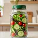 Salad Pod with Side Opening  Leakproof Salad Container for Lunch with Dressing Cup, Portable Mason Style Jar Bowl for Meal Prep, Travel, Work and Fresh Jar Storage On-the-Go