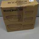 WEPSEN Mixing Bowls Set, 25PCS Khaki Mixing Bowls With Lids Set Stainless Steel Kitchen Large Nesting Metal Bowl 7QT to 1.5QT, Measuring Cups and Spoons for Prepping Cooking Serving