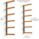 Bora Wood Organizer and Lumber Storage Rack with 6-Level Wall Storage Racks  Indoor and Outdoor Use, In Orange PBR-001