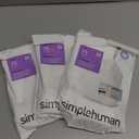 simplehuman Code B 90 Count, Dispenser Pack Custom Fit Liners, Drawstring Trash Bags, 6 Liter / 1.6 Gallon, White