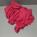 Women's Plus Size 2 Piece Outfits Off Shoulder Long Lantern Sleeve Crop Top and Ruffle Shorts Set (3X-Large, Hot Pink)