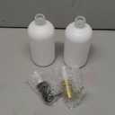 Glass Soap Dispenser for Kitchen, Farmhouse Kitchen Dish Soap Dispenser&Hand Soap Dispenser Set, Rustproof Pump Soap Lotion Dispenser Bathroom with Tray, Waterproof Label for Decor(White (White Bottle + Gold Pump + Black Pump)