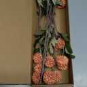 Floroom 5pcs Faux Silk Pompon Mum Artificial Flowers, Bulk Fake Mini Chrysanthemums with Stems for DIY Bouquet Centerpieces Wedding Fillers Terracotta Arrangements Shower Decorations, Burnt Orange