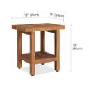 AquaTeak The Original 18" Spa Teak Shower Bench with Shelf