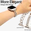 Newlibery Slim Starlight Band for Women Feminine Elegant Compatible with Apple Watch 38/40/41/42mm (S10/11) Adjustable Metal Strap Dressy Chain Bracelet for iWatch Series 11/10/9/8/7/6/5/4/SE/3/2/1