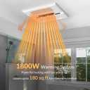 1800W Bathroom Exhaust Fan with Light and Heater, 110 CFM 4-in-1 Ceiling Vent Fan, 1.0 Sone Quiet Operation, 11.2 x 11.2 Ceiling Cutout, 13.8 Grille, 6500K LED Light, Metal Housing, 13.8in