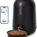 PAPIFEED Automatic Cat Feeder, AppControlled WiFi Auto Food Dispenser with Dual Power Backup, Slow Feeding Mode, 3L EasyClean Feeder for Cats & Small Dogs (Black)