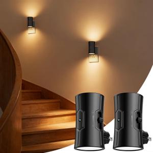 fesnne Night Light, 2-Pack Dimmable Plug-in Night Light with 90Rotatable Plug, 0-100LM Adjustable Brightness, 3000K Warm White, 1W Ultra Low Energy for Bedroom, Hallway, Bathroom, Kids Room