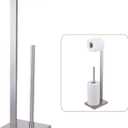 Toilet Paper Stand with Reserve - Brushed 304 Stainless Steel, Free Standing Bathroom Tissue Holder Storage for Extra Rolls