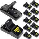 Mouse Traps Indoor for Home Small Mouse Trap for House Mice Snap Trap Effective Sanitary Quick Mouse Catcher - 12 Pack, black, jd-001