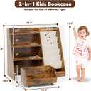 COZPAW Kids Bookshelf and Toy Storage, 4 Tier Toddler Bookshelf with Movable Drawer (Brown), Medium