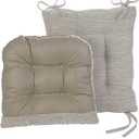 Klear Vu Omega Non-Slip Rocking Chair Cushion Set, Assembled in USA, Thick Padding & Tufted Design, Includes Seat Pad & Back Pillow with Ties, 17x17 Inches, 2-Piece Set, Saltbox Gray