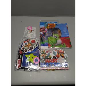 CJML 1 Zhong Mario Birthday Party Supplies, 24 Cupcake Cake Toppers 3 Packs