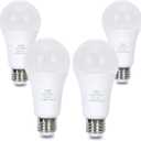 TJBB 4 Pack 3 Way LED Light Bulbs 50 100 150Watt Soft White 3000K Equivalent, 5/10/15W Three Way Light Bulbs A19 E26 Base, 700 1400 2100 Lumens
