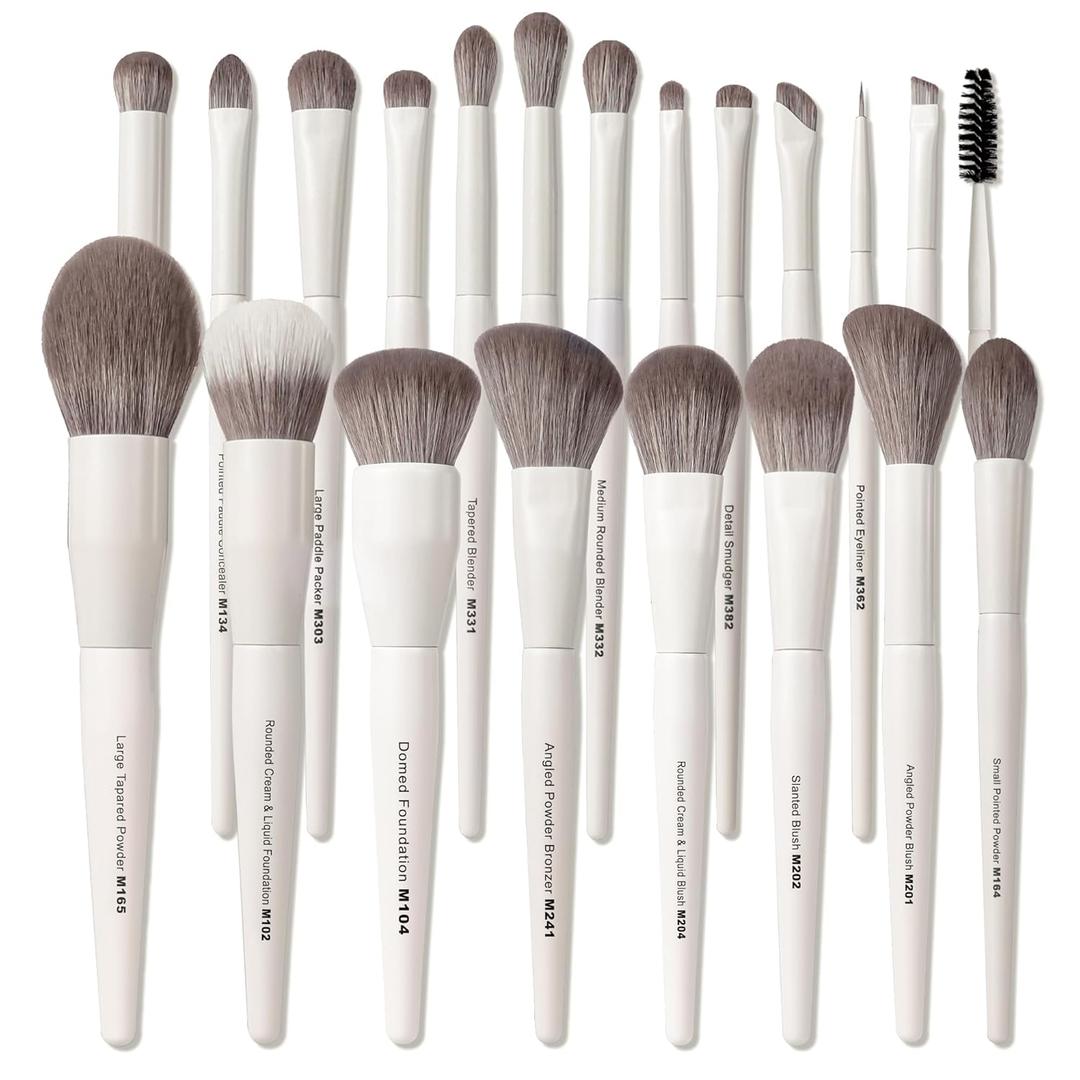 20 Pcs Pro Grade Makeup Brushes Set with Dense Ultra Soft Vegan Bristle,Elegant Design Make up Brushes for Powder, Foundation,Bronzer,Highlight,Face Blending Contour, Concealer, Eye shadow