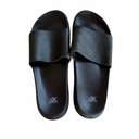 MEN'S BLACK SELF DESIGN SLIDERS SANDLES BY ZEROXPOSUR, SIZE 12