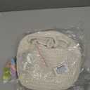 Boho Hanging Fruit Baskets for Kitchen with Hooks and Deco Flowers, 3 Pack handwoven Cotton hanging basket, Wall Basket for Vegetable Potato Onion Home Produce Storage (white)