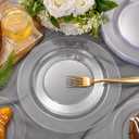 FLOWERCAT 60PCS Clear Plastic Plates - Disposable Clear Plates Heavy Duty for Christmas Party/Wedding/New Year - Include 30PCS 10.25inch Dinner Plates and 30PCS 7.5inch Dessert/Salad Plates