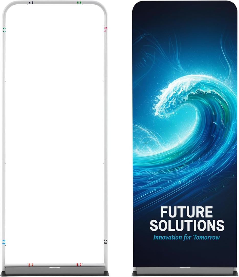 Zonon Banner Stand 36'' x 90'' Tension Fabric Display Backdrop Portable Multi-purpose Stand Backdrop Banner Display for Trade Show Events Indoor Outdoor Advertising, with Base Plate and Carrying Bag