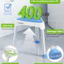 Space-Saving Triangular Shower Chair for Inside Shower with EVA Pad, 400 lbs Adjustable Shower Stool for Elderly and Disabled, Non-Slip Bathtub Chair with Stable-Bracing, Tool-Free