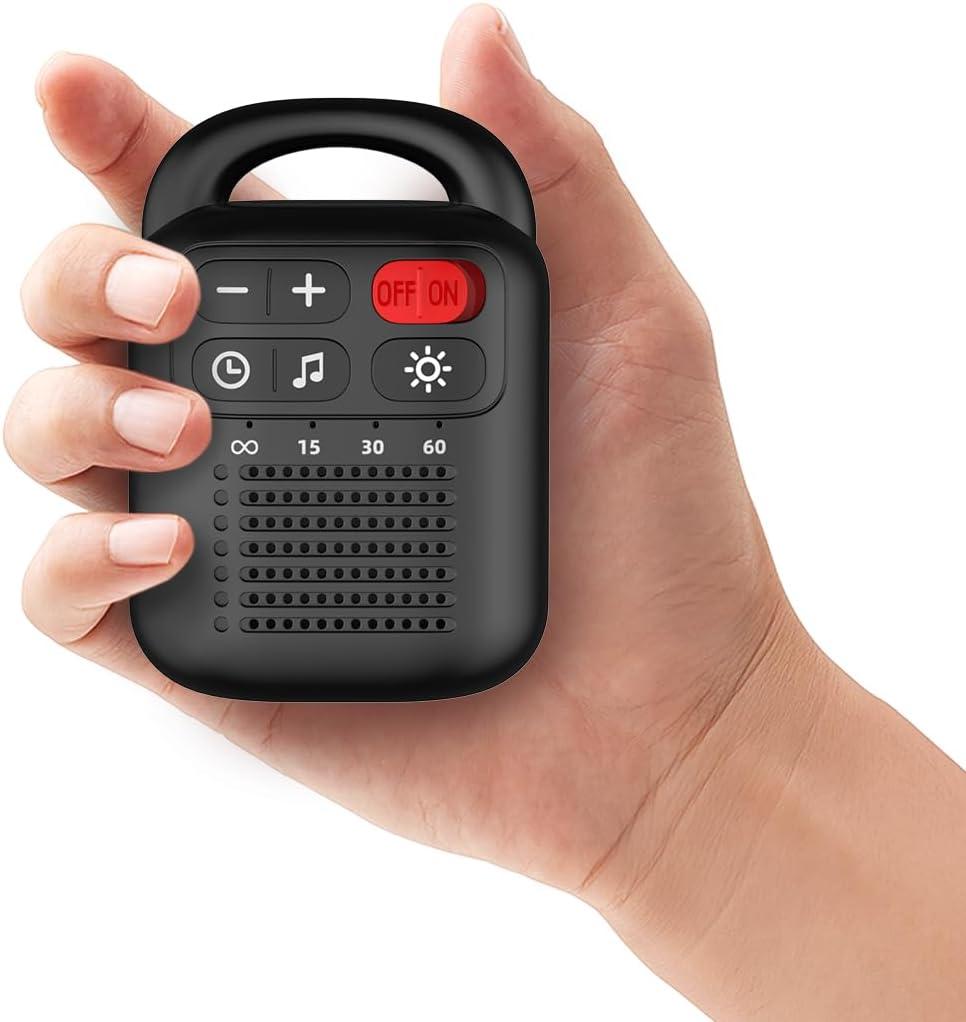 ColourNoise Portable Rechargeable White Noise Machine Mini Small Travel Sound Healing Machine with 30 Soothing Sounds 36 Adjustable Volume Night Light 4 Timer Functions Suitable for Baby Kids Adult (black)