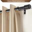 1 Inch Bay Window Curtain Rods Corner Curtain Rods Set 30-76 Inch Center Rod for Windows 16-40 Inch Side Rods,Curtain Rods Set (Black)
