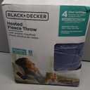 BLACK+DECKER Heated Blanket Electric Throw, Fleece Electric Blanket, Heating Blanket with 4 Heating Levels, 3H Timer, Auto Shutoff, Fast Heating (50x60 inches, Navy)