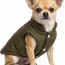 Soft Warm Small Dog Coats Lightweight Pet Dog Winter Jackets for Small Medium Dogs Puppy Cold Weather Coat Pet Clothes, Green, Medium