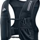 Zelvot Running Vest for Women Men, USA Original Patent, Adjustable Chest Straps Running Hydration Vest with 500ml Soft Flask and Phone Holder, Lightweight Reflective Hydration Backpack, M/L