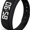 Waterproof Vibrating Alarm Clock Watch with Light-Up Display, Dual Alarms for Sleep & Sports Timekeeping, USB Charging, Ideal for Students & Athletes (Black)