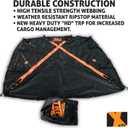 The Heavy Duty X-Cover by TRPx - Trailer and Truck Bed Cover Large - Integrated Heavy Duty Black Tarp and Tie Down System. Fits: Standard Bed, Long Bed Trucks and Utility Trailers up to 8' Long.