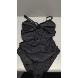 B2prity Women's One Piece Swimsuits Tummy Control Front Cross Bathing Suits Tie Back Slimming V Neck Swimwear Size XL