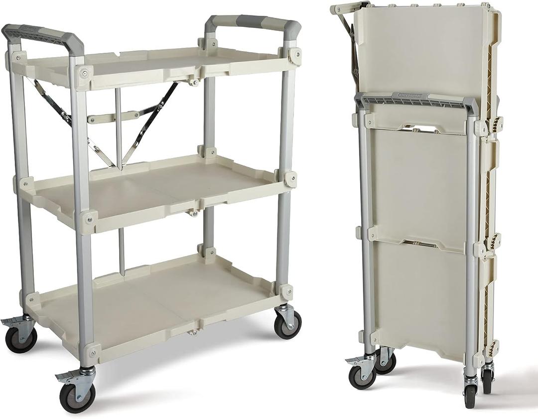 Olympia Tools 89-355 Pack N Roll Collapsible Service Cart, XL, 300LB Capacity, White