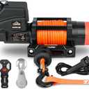 ZESUPER 6000lb Waterproof IP67 Electric Winch for UTV ATV Trailer, 12 Volt Winch with Synthetic RopeHawse Fairlead, Wireless Handheld Remote and Corded Control