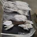 PARTY JOY 54 Pcs White Glitter Artificial Cedar Sprigs Picks Faux Cedar Branches Stems Christmas Tree Picks Sprays for Gold Christmas Tree Wreath Wedding Bouquet Winter Seasonal Holiday Decoration