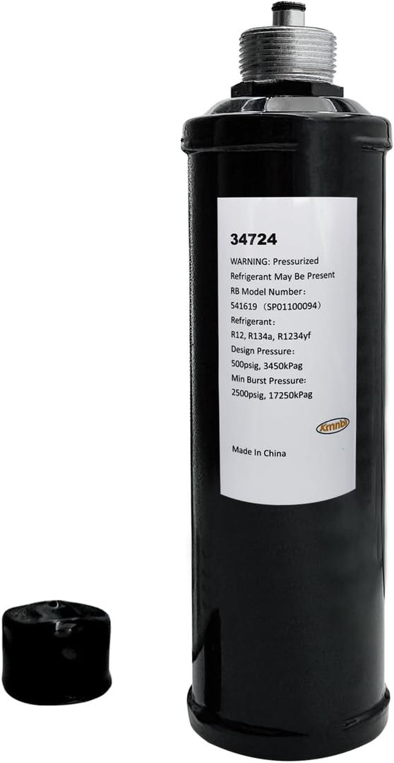 34724 A/C Recycling Filter Drier for Robinair Refrigerant Recovery Recycling Recharge Stations, for 34788ni 34788 34988 34700 34700-2K 34700Z 17700-2K 34134A 34134-2K 342000 34234, Spin-On Filter