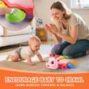 Baby Toys 6-12 Months, Crawling Musical Baby Toy with Obstacle Avoidance, Lights & Music, Interactive Tummy Time Learning Toy with Animal Sounds, English Spanish Developmental Gift for Boys & Girls
