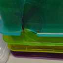 Storex Deep Storage Tray with Lid, Letter Size, 10 x 13 x 5 Inches, Assorted Tints, 5-Pack