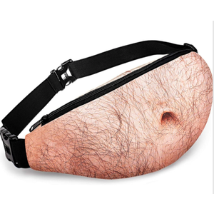 Funny Gifts White Elephant Gifts, Wisedom Gag Gifts Dad Bag Fanny Pack & 3D Beer Belly Waist Pack Waterproof For Women Men Christmas Stocking Stuffers for Men (Thick Hair)