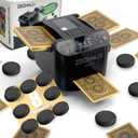 2025 New Smart 2-in-1 Automatic Card Shuffler and Dealer,Programmable Card Dealer,Card Shuffler 2 Deck,360 Rotation,Ultra Quiet,Rechargeable,Support 12 Players (Black Pro+8 remotes)