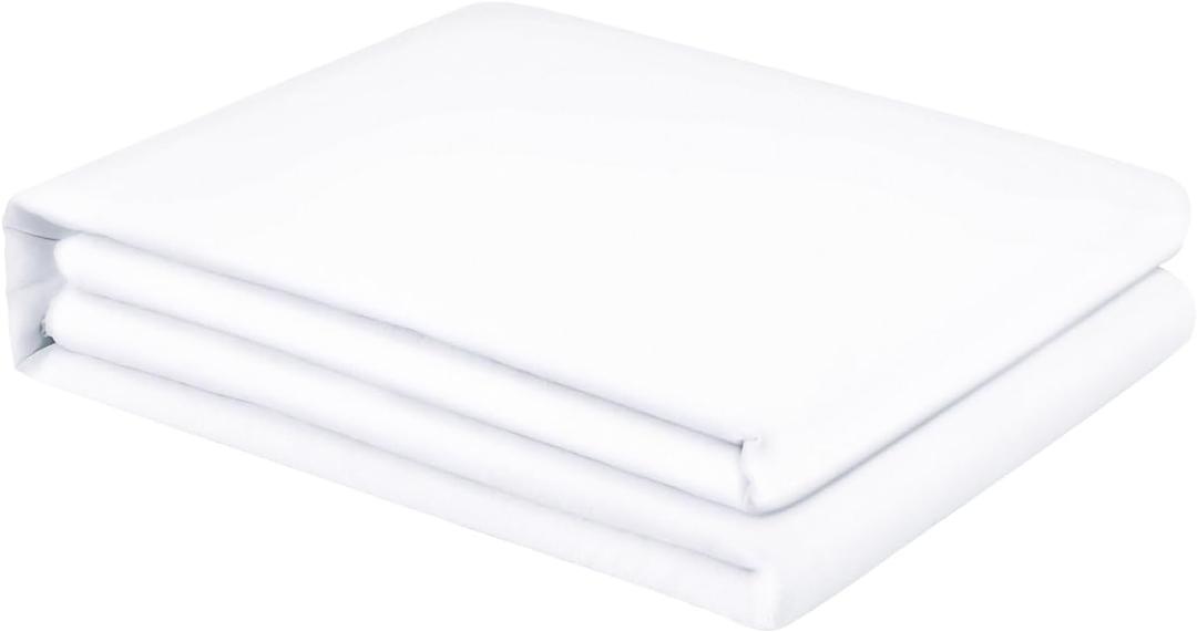 FreshCulture Queen Flat Sheet - Hotel Quality Queen Flat Sheet Only - Brushed Microfiber Top Sheet - Ultra Soft & Breathable - Wrinkle-Free - Easy Care - Single Flat Sheet (Queen, White)