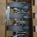 HOLKIE Caster Wheels 3 inch Locking Casters Set of 4, Threaded Stem 3/8" -16 x 1-1/2" (Diameter 3/8", Length 1-1/2") Swivel Heavy Duty Castors Gray
